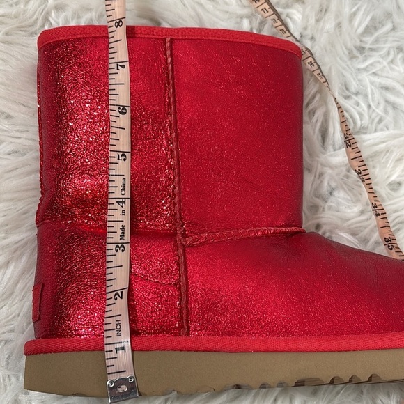 UGG RED METALLIC CLASSIC SHORT BOOTS SIZE 6 NEW - Picture 13 of 13